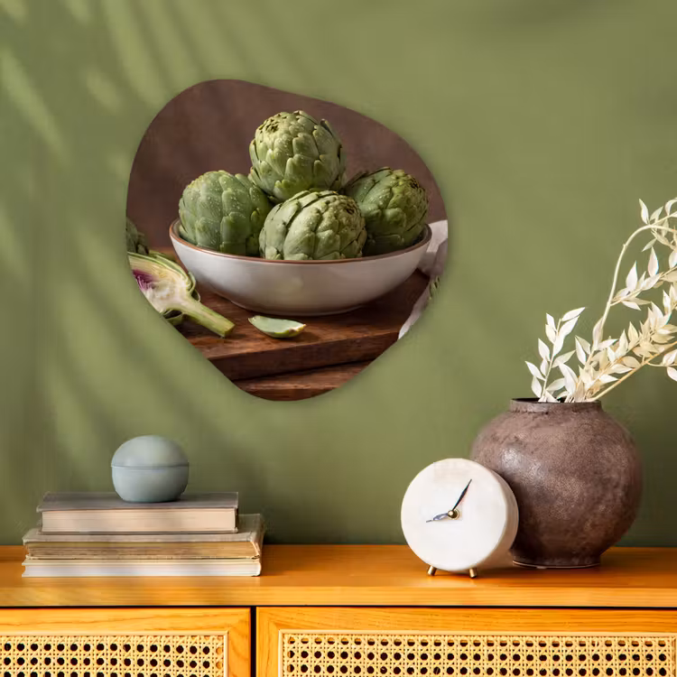 Organic - Forex - Vegetables - Artichoke - Kitchen - Groenten - Artisjok - Keuken Wandcirkel Organisch Forex 3mm klein