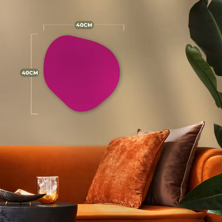 Velvet - Magenta - Roze Wandcirkel Organisch Forex 3mm klein 629 -sfeer3