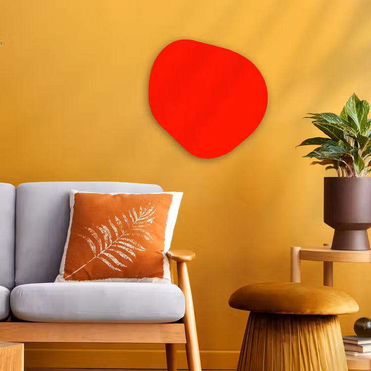Vibrant - Vermilion - Rood Wandcirkel Organisch Forex 3mm klein 629 -sfeer4
