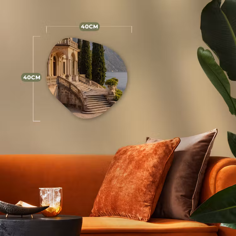 Organic - Forex - Villa - Water - Stairs - Villa - water -trappen Wandcirkel Organisch Forex 3mm klein