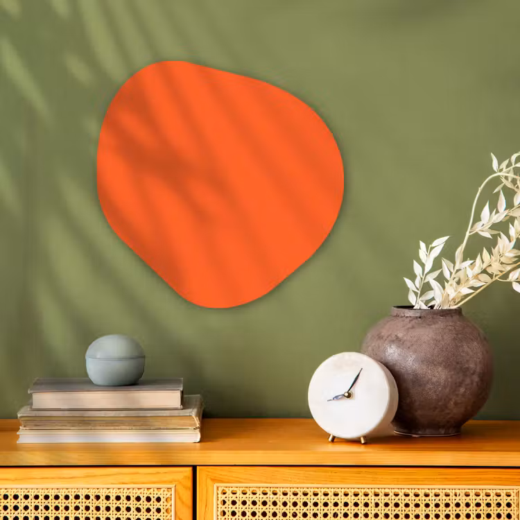 Vivid - Amber - Oranje Wandcirkel Organisch Forex 3mm klein 629 -sfeer2