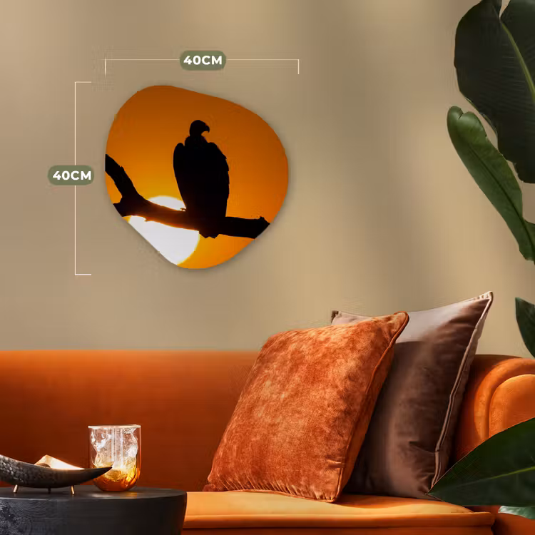Gier - Tak - Zon - Oranje Wandcirkel Organisch Forex 3mm klein -sfeer3
