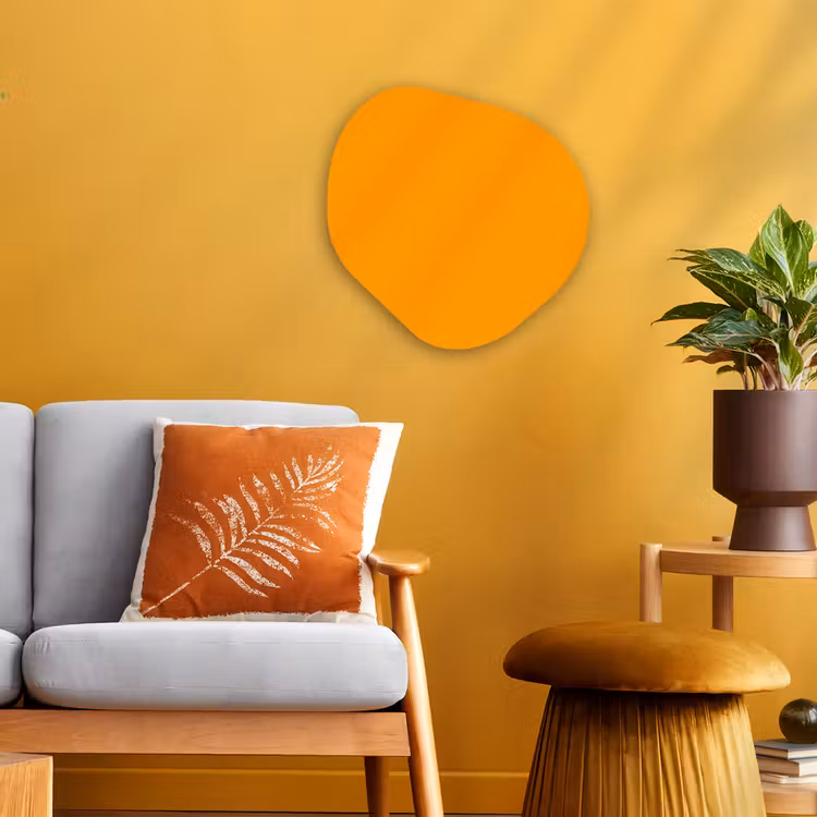 Warm - Ochre - Oranje Wandcirkel Organisch Forex 3mm klein 629 -sfeer4
