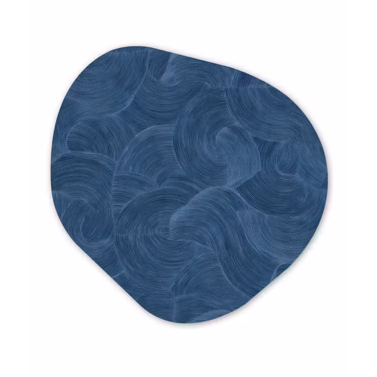 Golven - Textuur - Patroon - Blauw Wandcirkel Organisch Forex 3mm klein 629 -3d