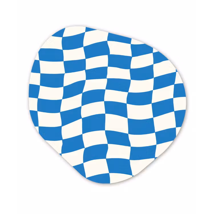 Golvend - Patroon - Blauw Wandcirkel Organisch Forex 3mm klein 629 -3d