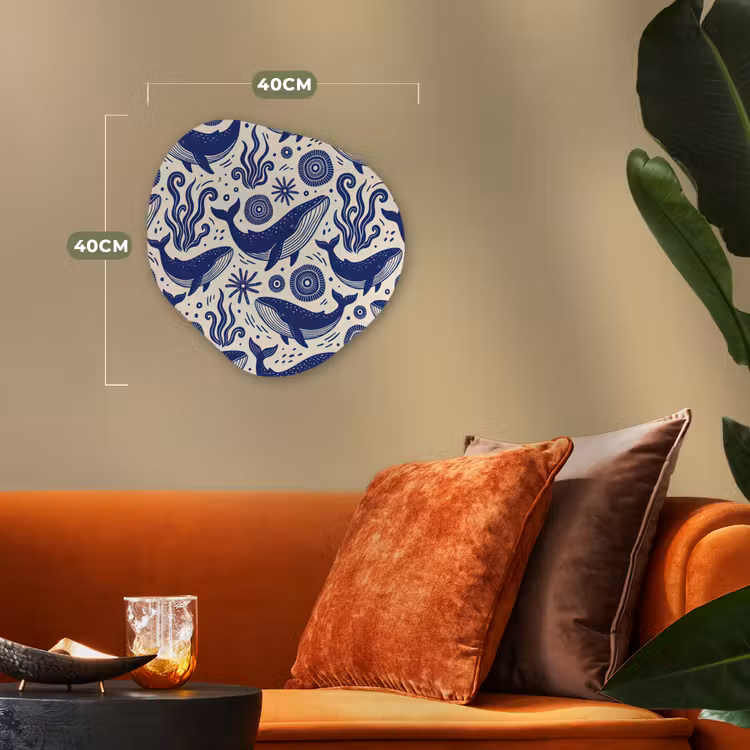 Walvis - Onderwater - Dieren - Abstract - Blauw Wandcirkel Organisch Forex 3mm klein -sfeer3