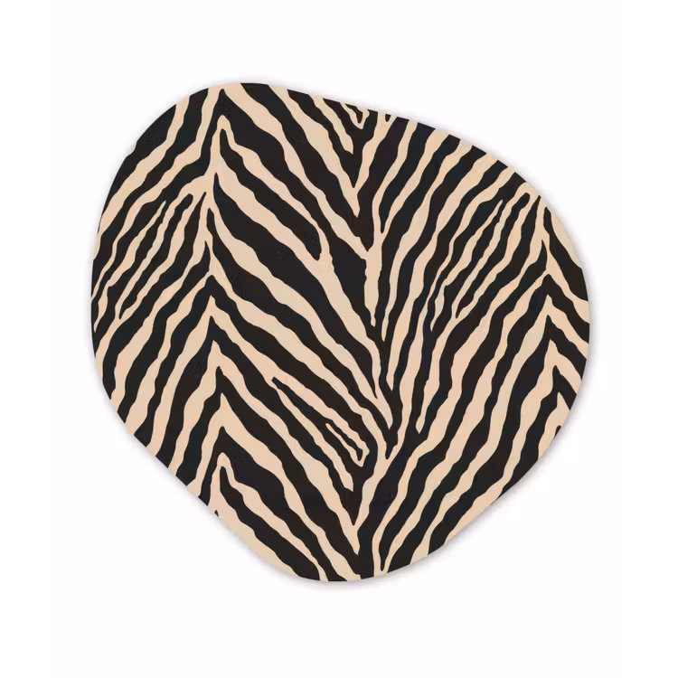 Zebra - Klassiek - Zwart Wandcirkel Organisch Forex 3mm klein 629 -3d
