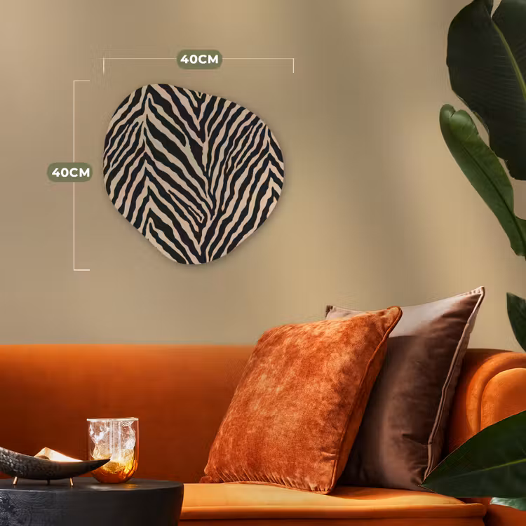 Zebra - Klassiek - Zwart Wandcirkel Organisch Forex 3mm klein 629 -sfeer3