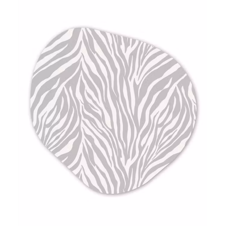 Zebra - Motief - Grijs Wandcirkel Organisch Forex 3mm klein 629 -3d