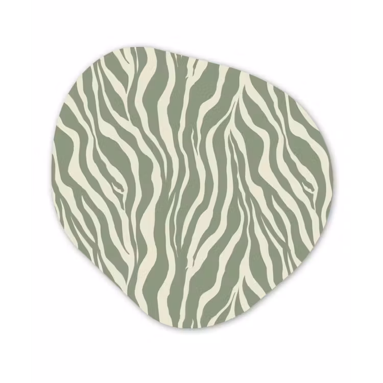 Zebra - Motief - Groen Wandcirkel Organisch Forex 3mm klein 629 -3d