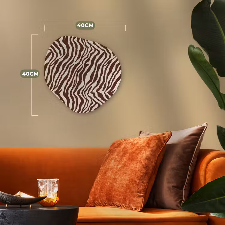 Zebra - Patroon - Zwart - Wit Wandcirkel Organisch Forex 3mm klein 629 -sfeer3