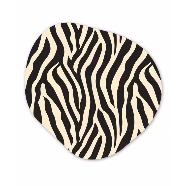 Zebra - Print - Klassiek - Zwart Wandcirkel Organisch Forex 3mm klein 629 -3d