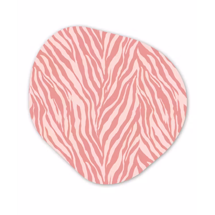Zebra - Print - Roze Wandcirkel Organisch Forex 3mm klein 629 -3d