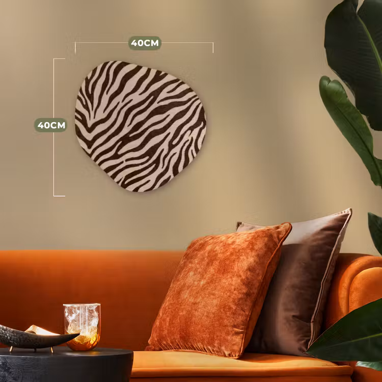 Zebra - Strepen - Bruin Wandcirkel Organisch Forex 3mm klein -sfeer3