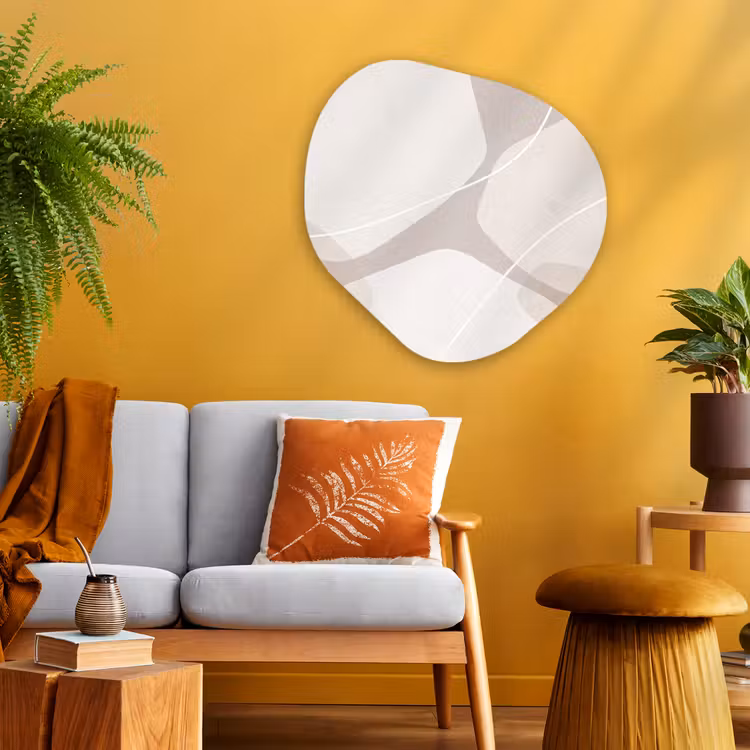 Organic - Glass - Abstract - Shapes - Beige - Abstract - Vormen - Beige Wandcirkel Organisch Plexiglas middel