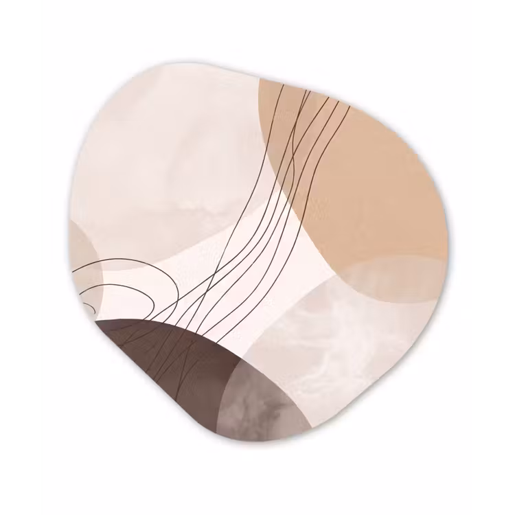 Organic - Glass - Abstraction - Beige - Modern - Abstractie - Beige - Modern Wandcirkel Organisch Plexiglas middel