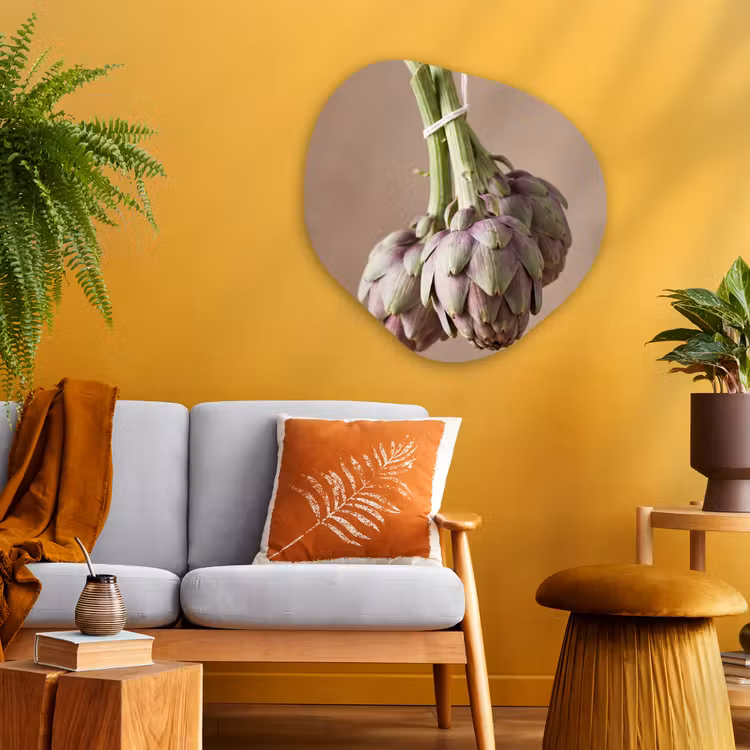 Organic - Glass - Artichokes - Hanging - Vegetables - Artisjokken - Hangend - Groenten Wandcirkel Organisch Plexiglas middel