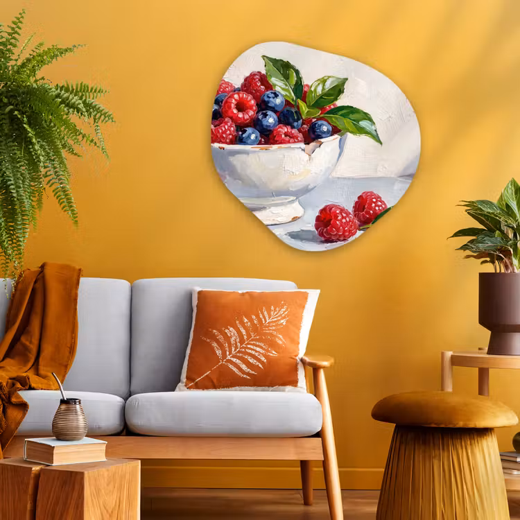 Organic - Glass - Berries - Bowl - Food - Bessen - Kom - Eten Wandcirkel Organisch Plexiglas middel