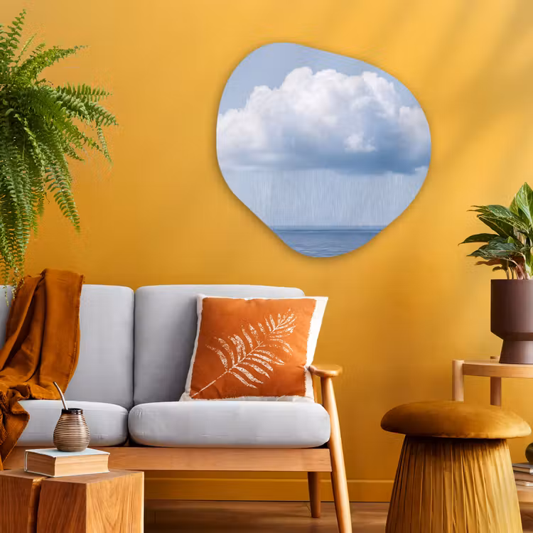 Organic - Glass - Cloud - Rain - Nature - Wolk - Regen - Natuur Wandcirkel Organisch Plexiglas middel