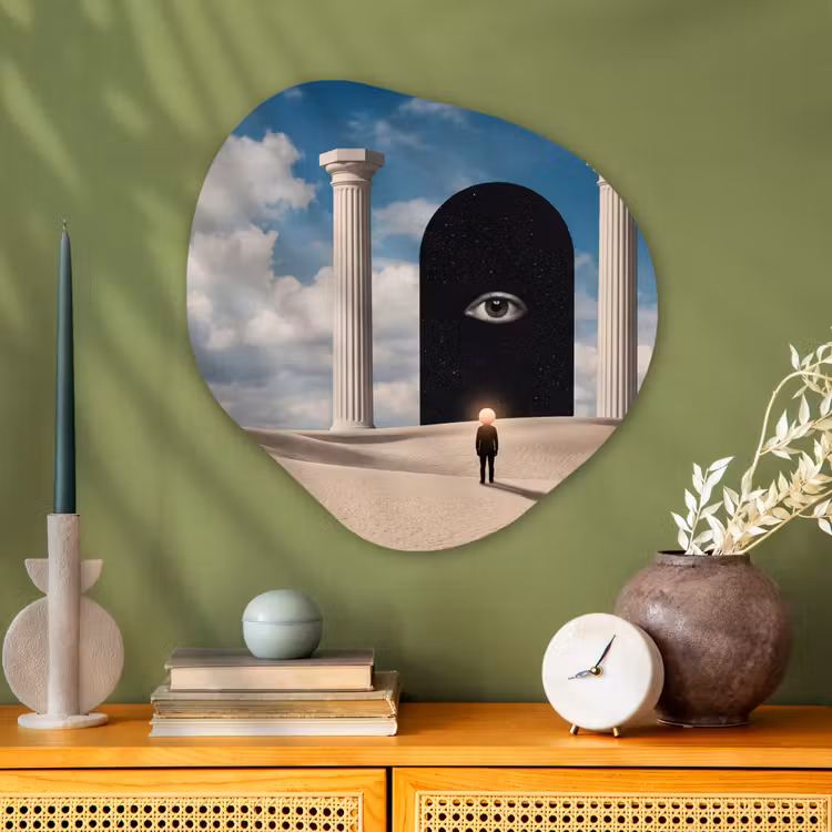 Organic - Glass - Dream - Desert - Eye - Droom - Woestijn - Oog Wandcirkel Organisch Plexiglas middel