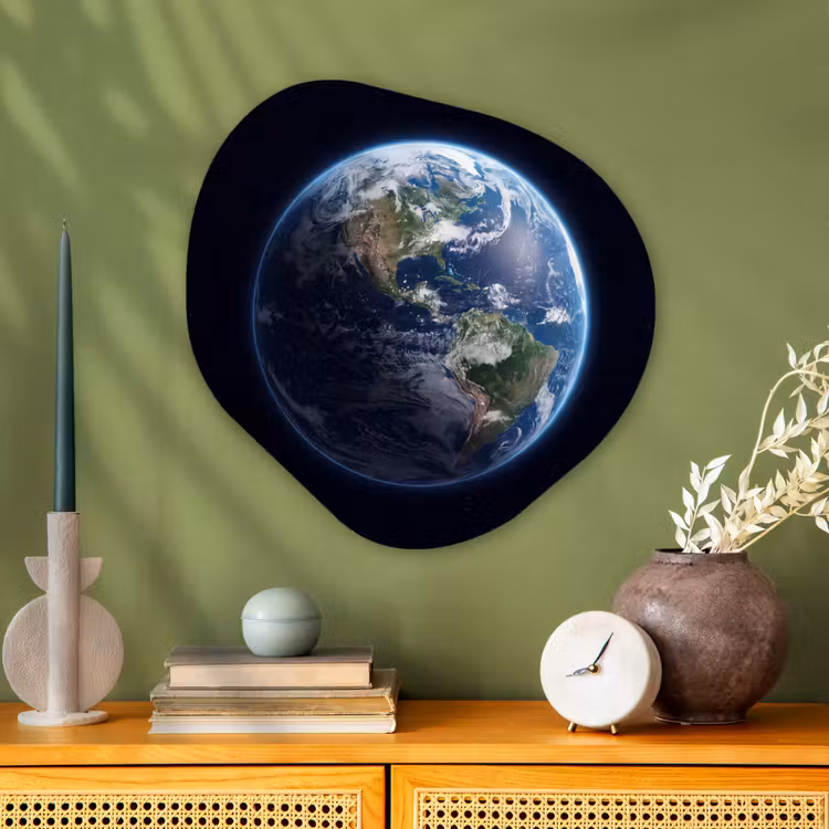 Organic - Glass - Earth - Space - Cosmos - Aarde - Ruimte - Kosmos Wandcirkel Organisch Plexiglas middel