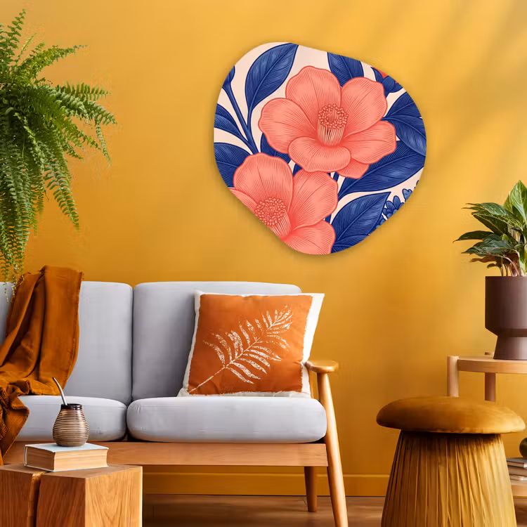 Organic - Glass - Flowers - Leaves - Botanical - Bloemen - Bladeren - Botanisch Wandcirkel Organisch Plexiglas middel