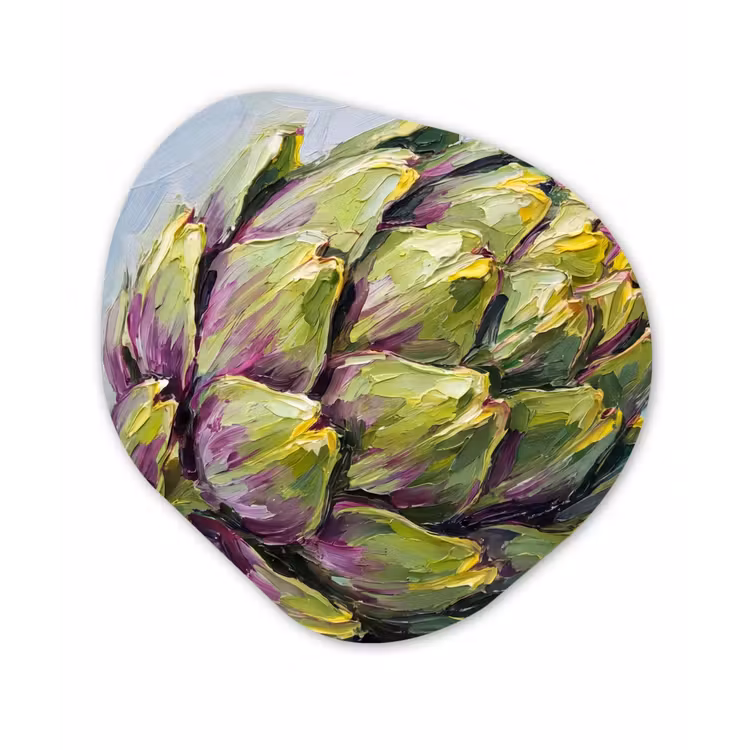 Organic - Glass - Food - Artichoke - Modern - Eten - Artisjok - Modern Wandcirkel Organisch Plexiglas middel