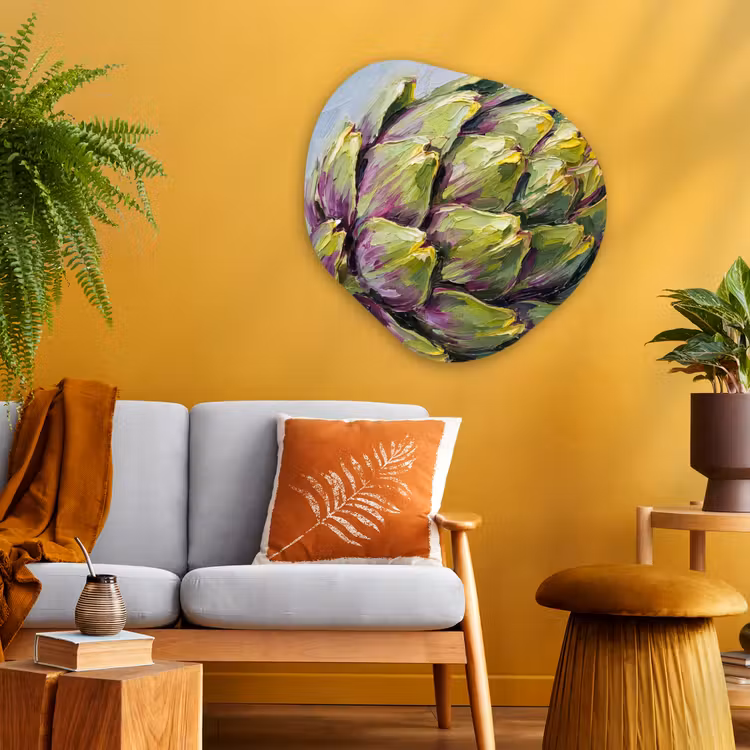 Organic - Glass - Food - Artichoke - Modern - Eten - Artisjok - Modern Wandcirkel Organisch Plexiglas middel