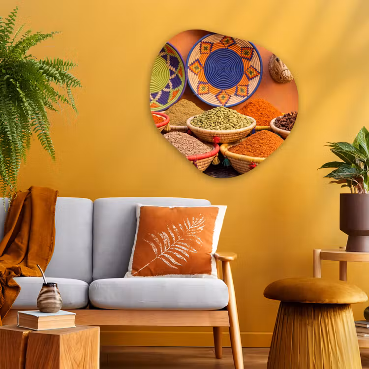 Organic - Glass - Food - Colorful - Culture - Eten - Kleurrijk - Cultuur Wandcirkel Organisch Plexiglas middel