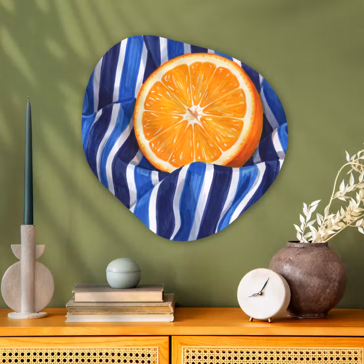 Organic - Glass - Food - Fruit - Orange - Eten - Fruit - Oranje Wandcirkel Organisch Plexiglas middel
