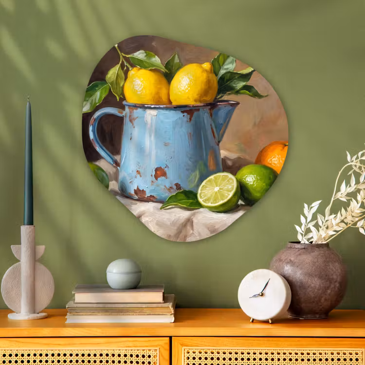 Organic - Glass - Food - Still Life - Classical - Eten - Stilleven - Klassiek Wandcirkel Organisch Plexiglas middel