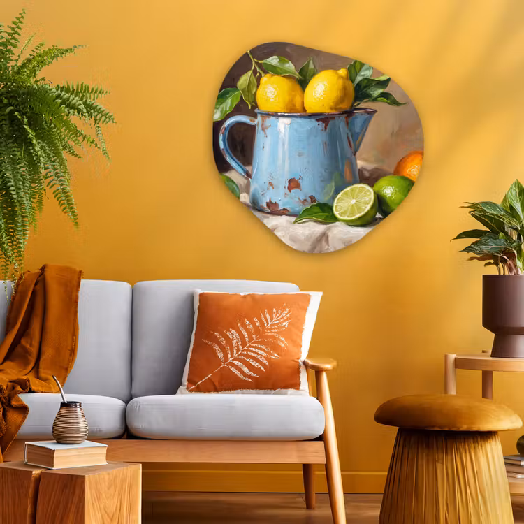 Organic - Glass - Food - Still Life - Classical - Eten - Stilleven - Klassiek Wandcirkel Organisch Plexiglas middel
