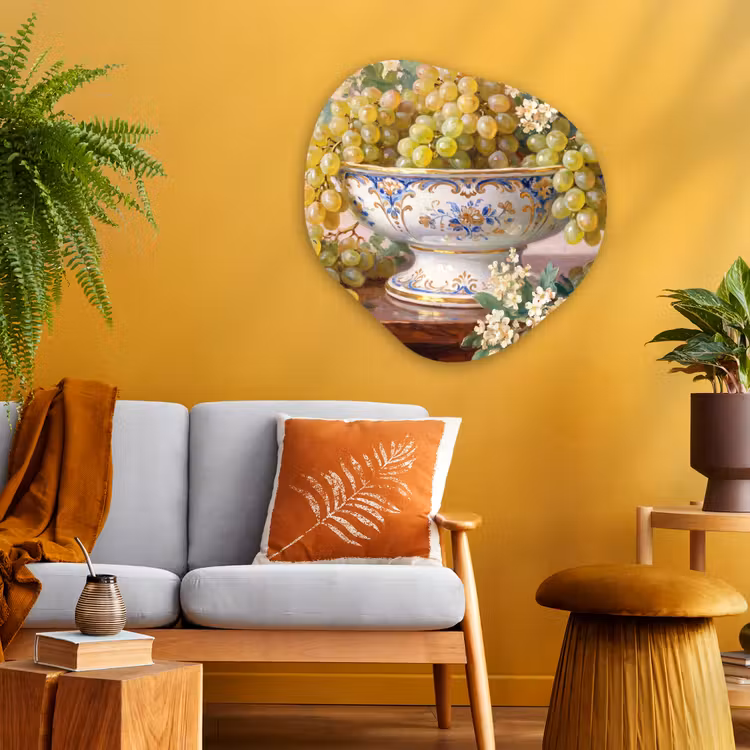 Organic - Glass - Fruit - Still Life - Classical - Fruit - Stilleven - Klassiek Wandcirkel Organisch Plexiglas middel