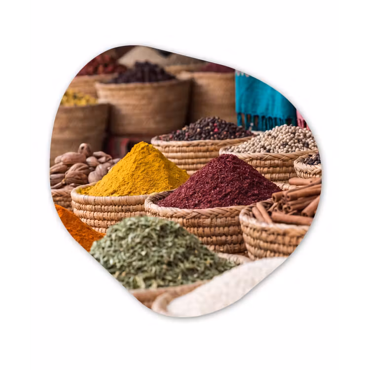 Organic - Glass - Herbs - Baskets - Oriental - Kruiden - Manden - Oosters Wandcirkel Organisch Plexiglas middel
