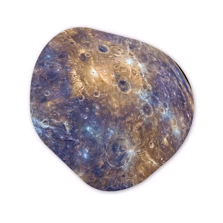 Organic - Glass - Planet - Craters - Space - Planeet - Kraters - Ruimte Wandcirkel Organisch Plexiglas middel