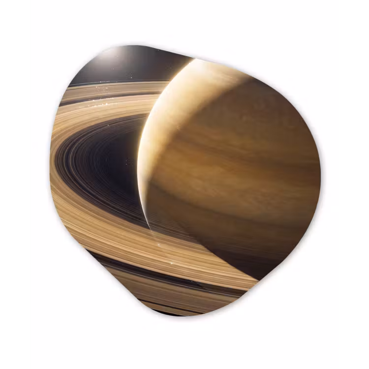 Organic - Glass - Planet - Rings - Space - Planeet - Ringen - Ruimte Wandcirkel Organisch Plexiglas middel