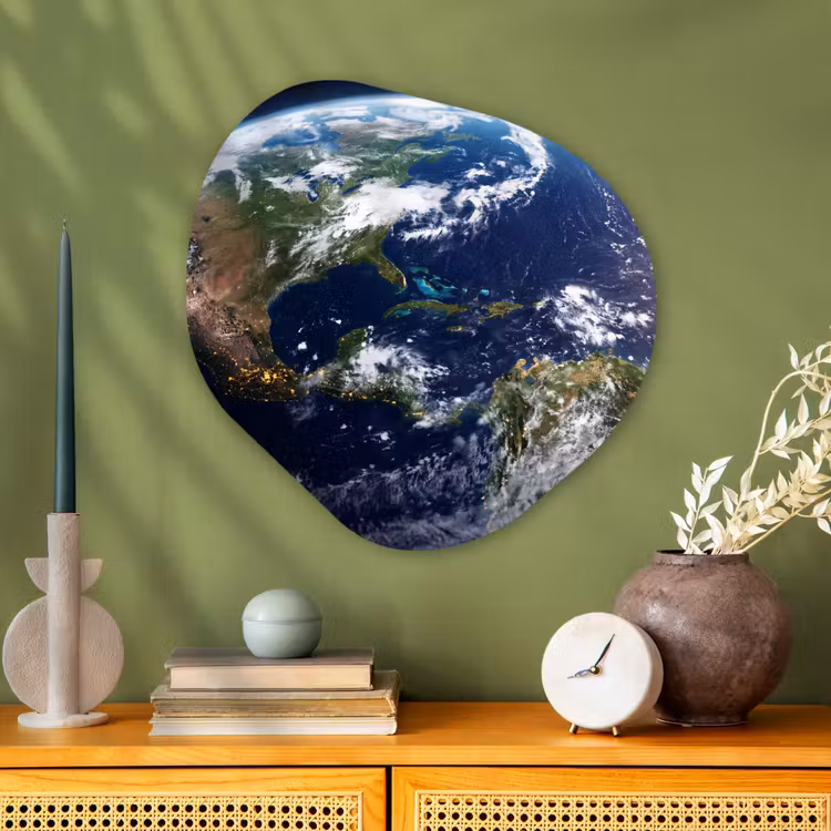 Organic - Glass - Planet - Space - Cosmos - Planeet - Ruimte - Kosmos Wandcirkel Organisch Plexiglas middel