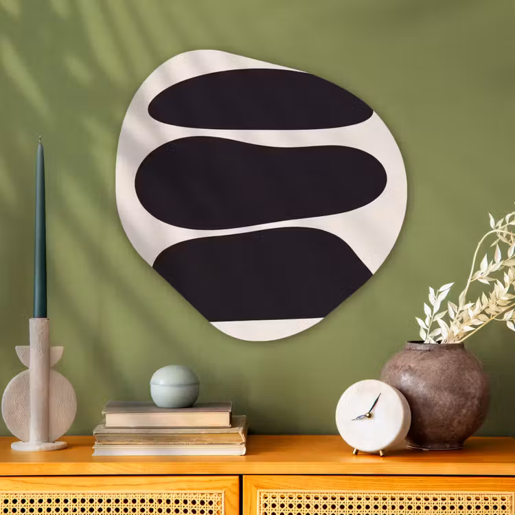 Organic - Glass - Shapes - Organic - Black - Vormen - Organisch - Zwart Wandcirkel Organisch Plexiglas middel