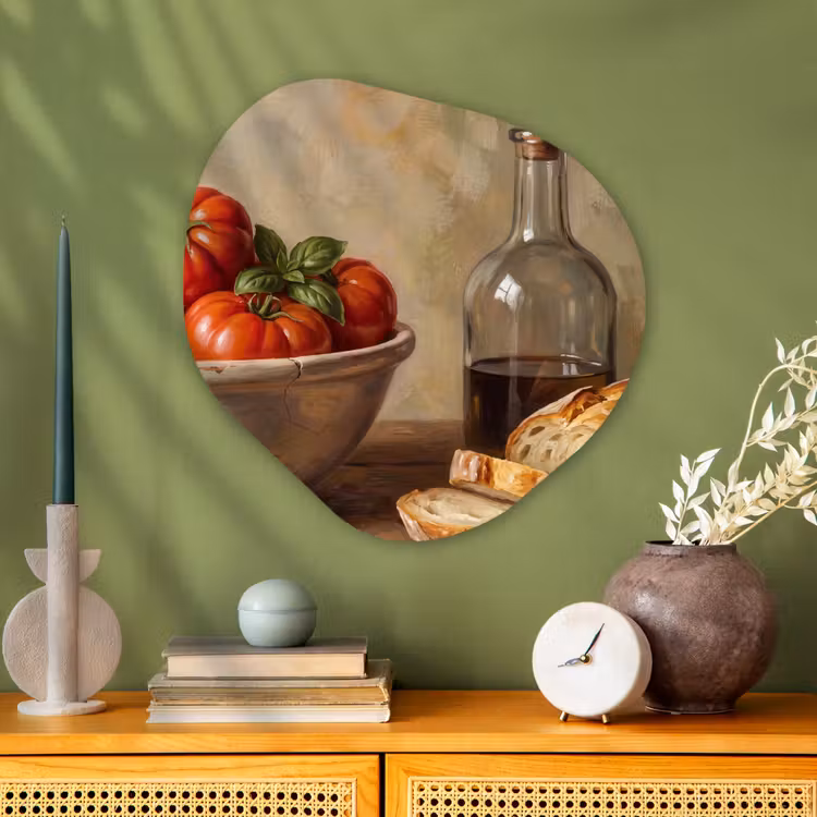Organic - Glass - Tomatoes - Bowl - Food - Tomaten - Kom - Eten Wandcirkel Organisch Plexiglas middel
