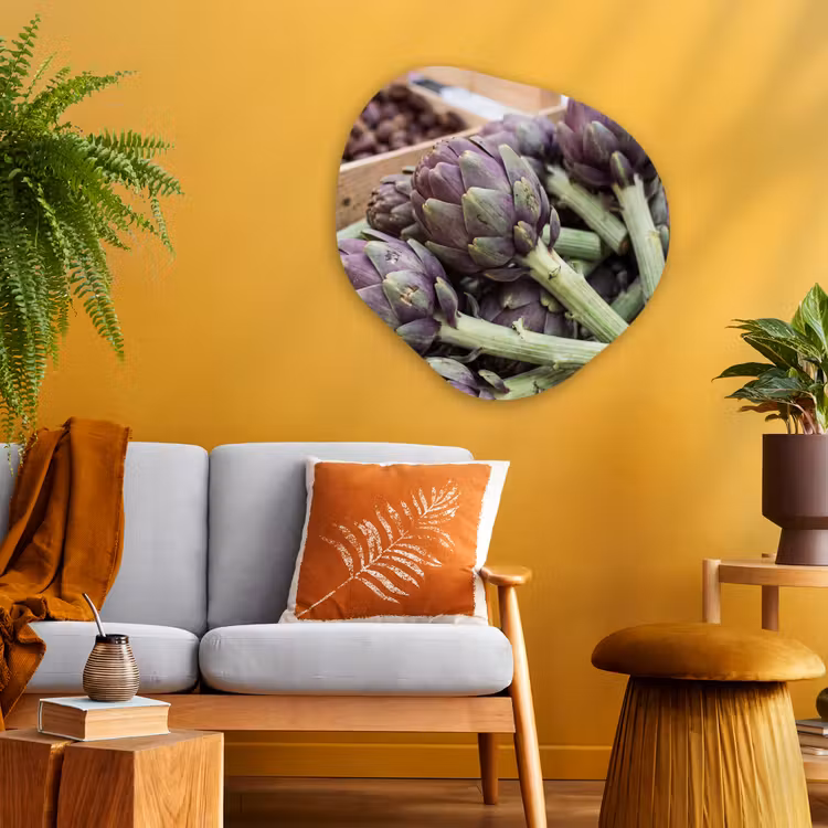 Organic - Glass - Vegetables - Market - Fresh - Groenten - Markt - Vers Wandcirkel Organisch Plexiglas middel