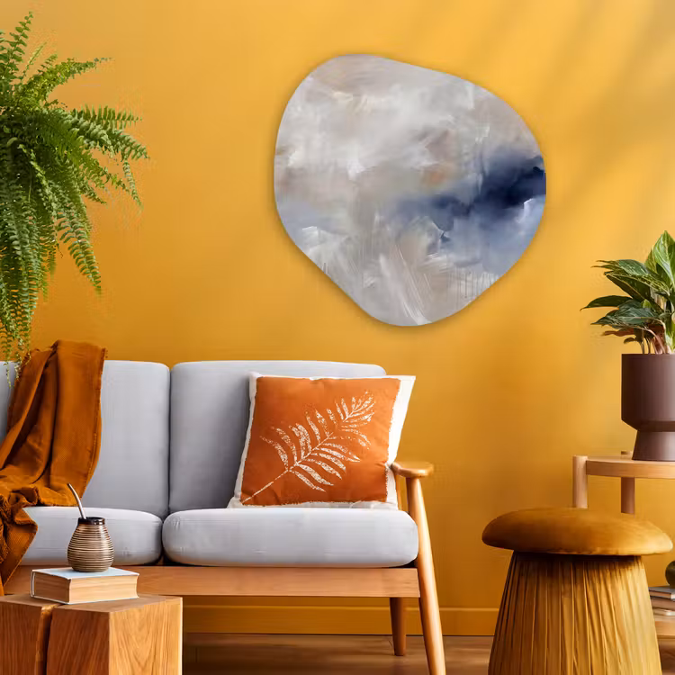 Abstract - Wolken - Sfeer - Modern - Beige Wandcirkel Organisch Aluminium middel -sfeer4