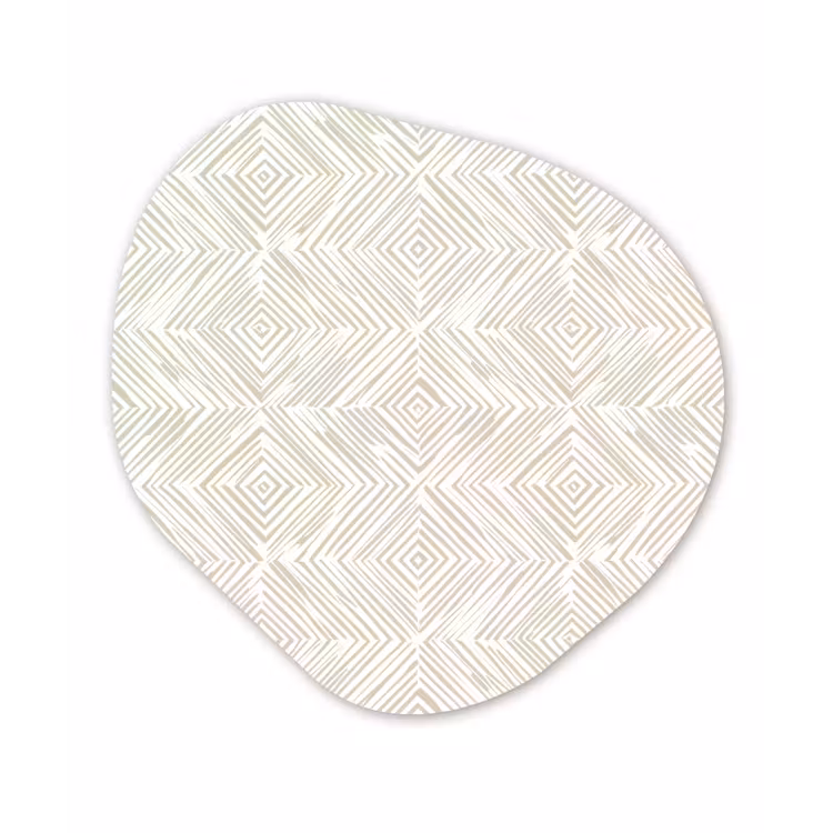 Abstract - Ruiten - Beige Wandcirkel Organisch Aluminium middel 851 -3d