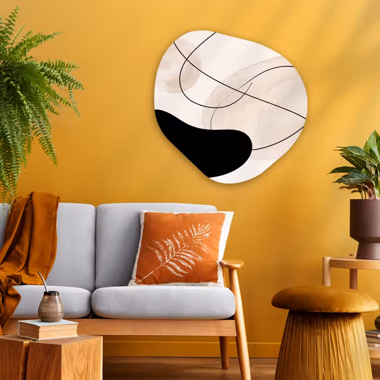 Organic painting - Aluminum -. Abstract - Forms - Art - Abstract - Vormen - Kunst Wandcirkel Organisch Aluminium middel