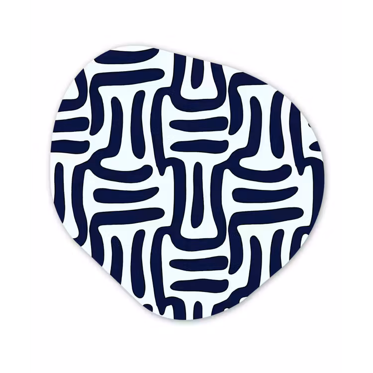 Abstract - Modern - Blauw Wandcirkel Organisch Aluminium middel 851 -3d
