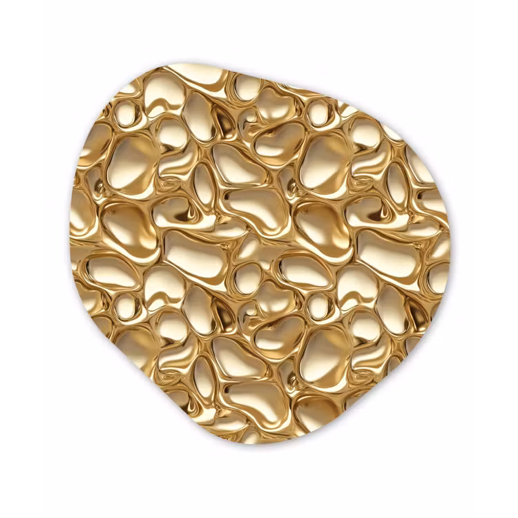 Abstract - Modern - Goud Wandcirkel Organisch Aluminium middel 851 -3d
