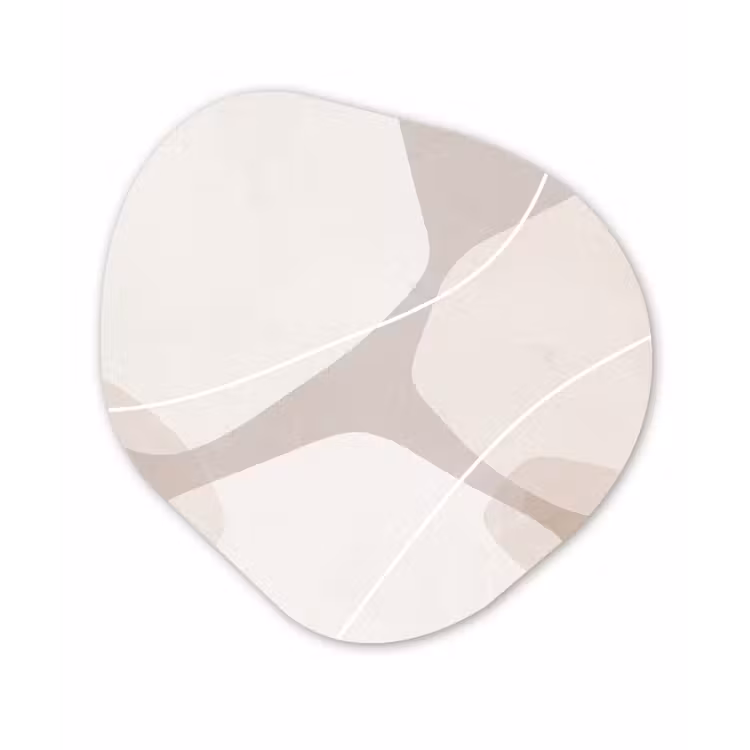 Organic painting - Aluminum -. Abstract - Shapes - Beige - Abstract - Vormen - Beige Wandcirkel Organisch Aluminium middel