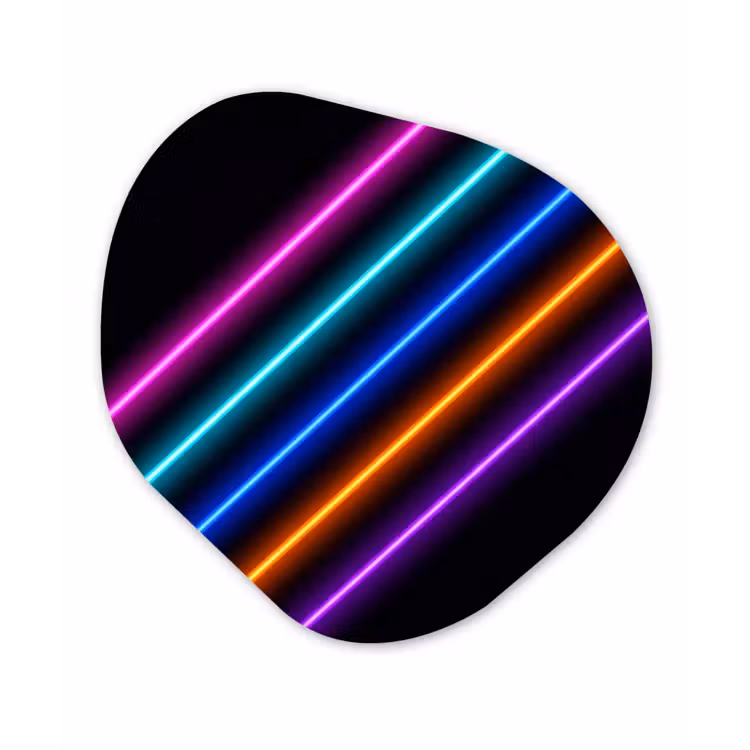 Esthetiek - Retro - Neon Wandcirkel Organisch Aluminium middel -3d
