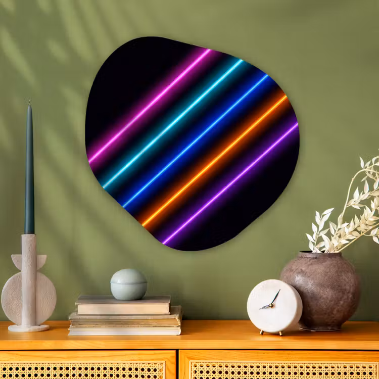 Esthetiek - Retro - Neon Wandcirkel Organisch Aluminium middel -sfeer2