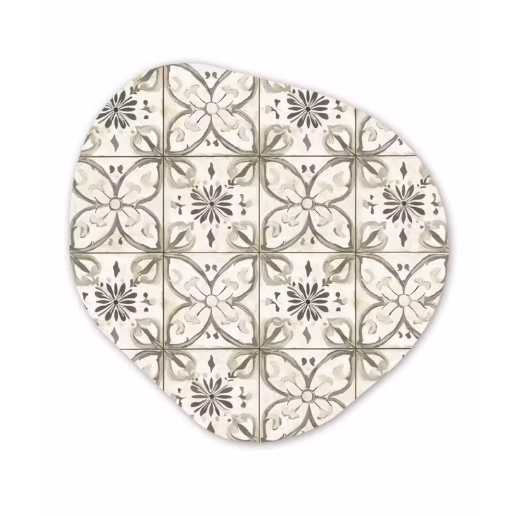 Antiek - Tegel - Beige Wandcirkel Organisch Aluminium middel 851 -3d