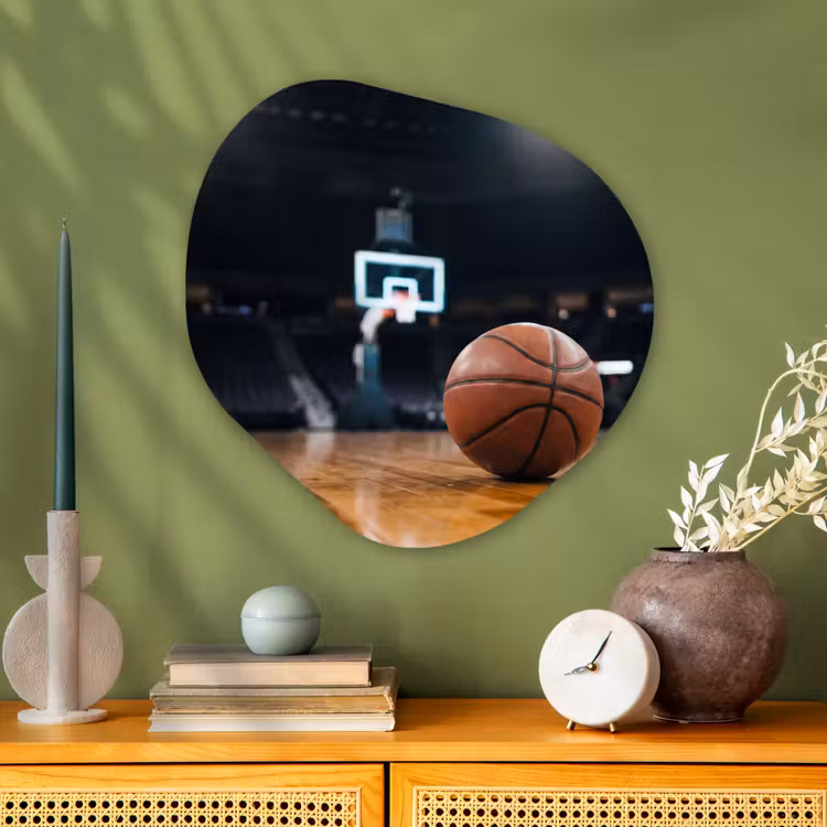 Basketbal - Arena - Sport Wandcirkel Organisch Aluminium middel -sfeer2